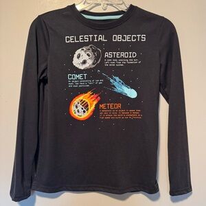Cat & Jack Celestial Objects Black Kids Shirt Sz Youth 8/10